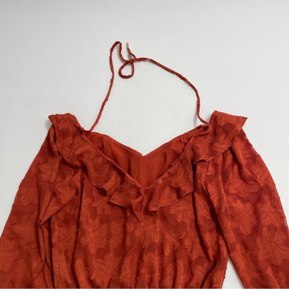BY ANTHROPOLOGIE textured tie back cinched waist long sleeve blouse - Picture 8 of 8